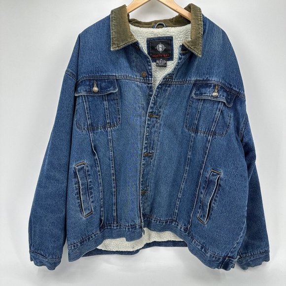 North Bay Other - Vtg North Bay Men's Barn Coat Jacket Sherpa Lined Denim Size 2XL